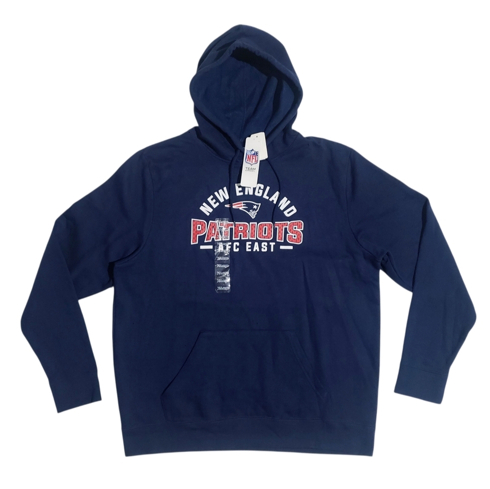 NFL New England Patriots AFC East Mens XL Fleece Lined Pullover Hoodie NWT